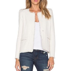 IRO | Anglet Wool White Fray Jacket 42